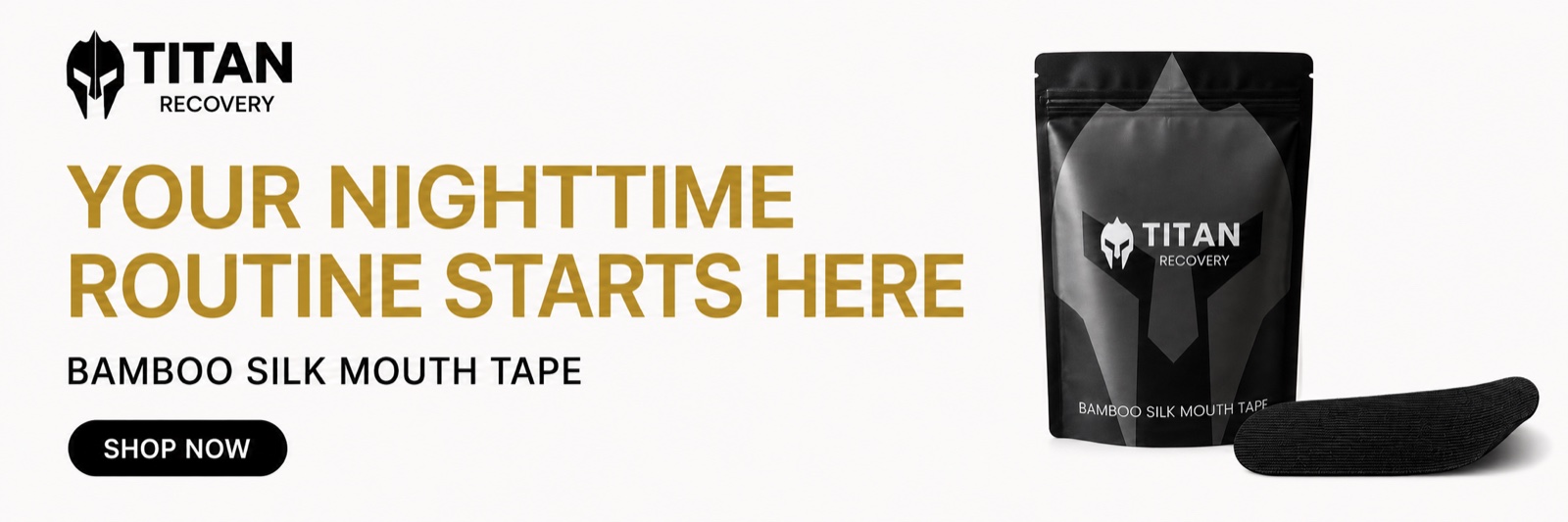 Titan Recovery bamboo silk mouth tape — your nighttime routine starts here